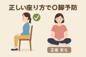 正しい姿勢でO脚予防