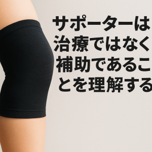 膝サポーターとメッセージ
