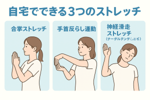 自宅で簡単ストレッチ3種